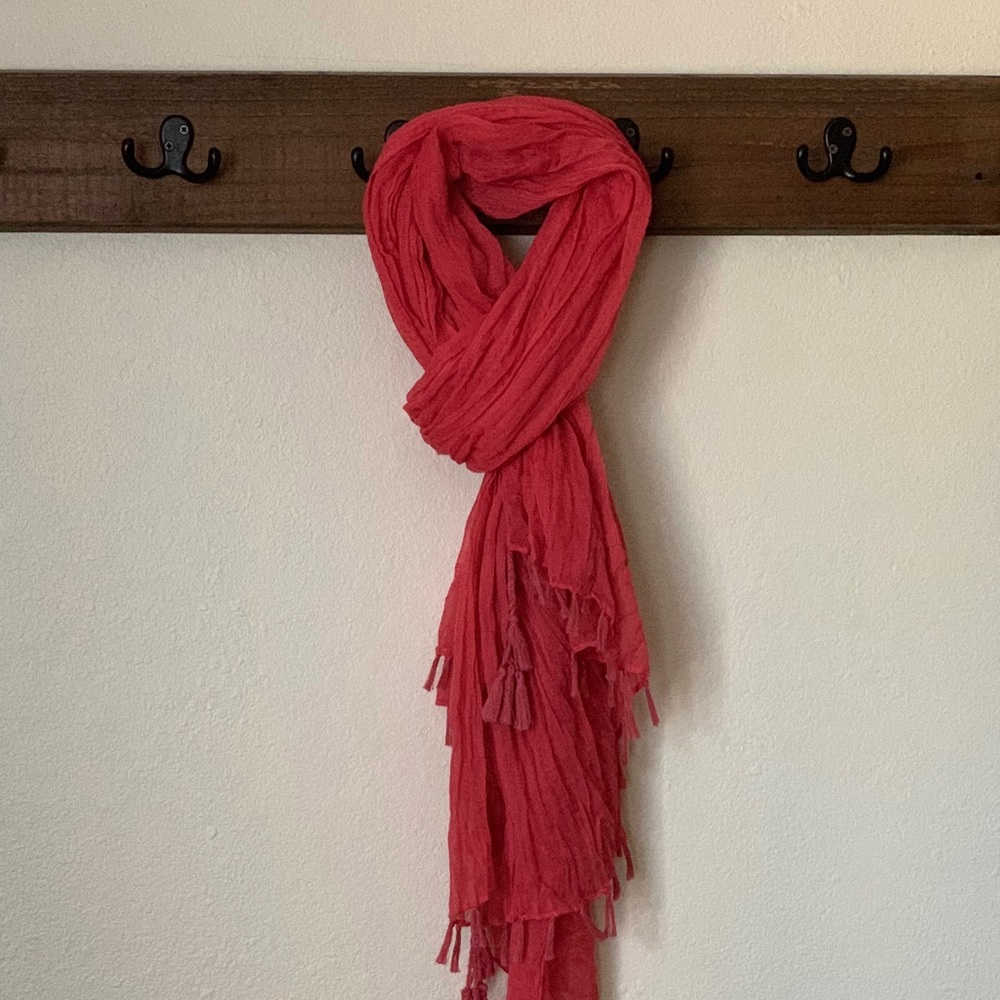Salmon Light Knit Long Scarf
